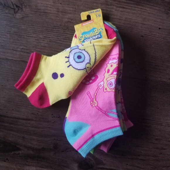 SpongeBob Squarepants 6 pair sock set - Picture 2 of 10